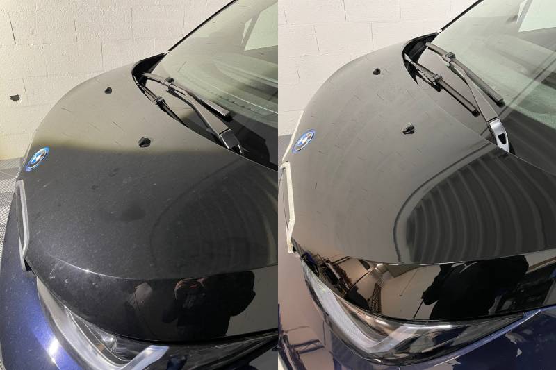 Lustrage et traitement céramique d'une BMW i3 proche de Chazay d'Azergues